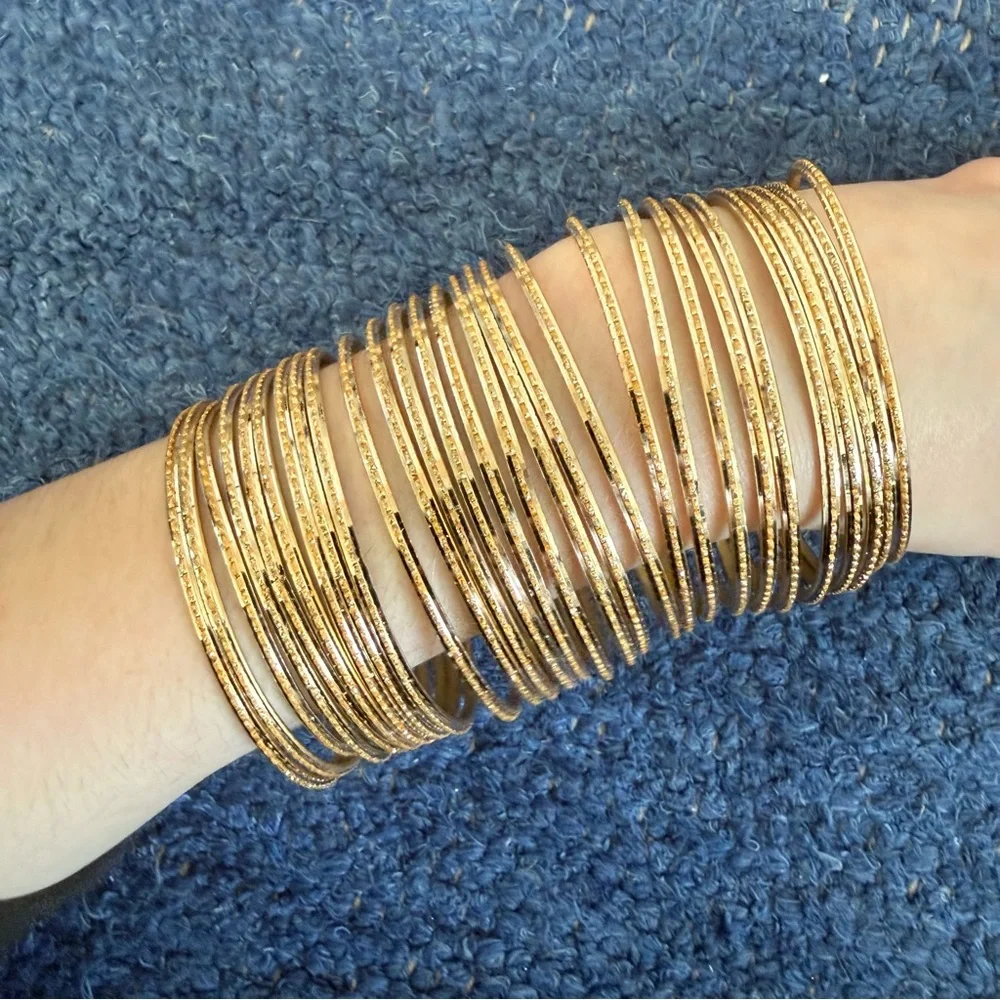 Gold Bangle Set - Picture 7 of 8